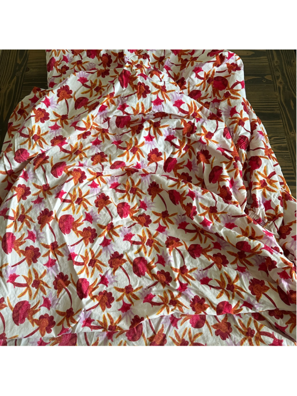 Opalhouse Jungalow Floral Full Fitted Sheet White Red